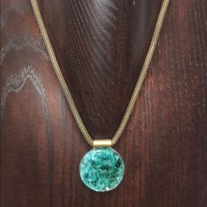 Green glass necklace